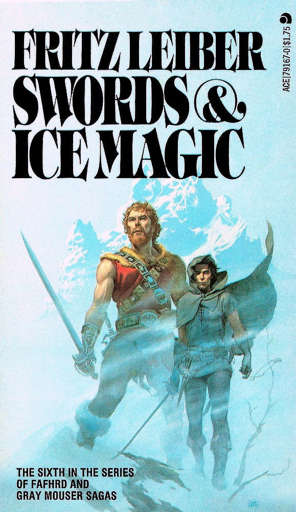 Book cover for SWORDS AND ICE MAGIC by Fritz Leiber, published by ACE