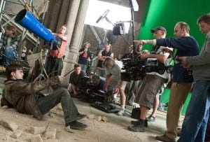 Harry Potter crew on set Harry Potter crew on set