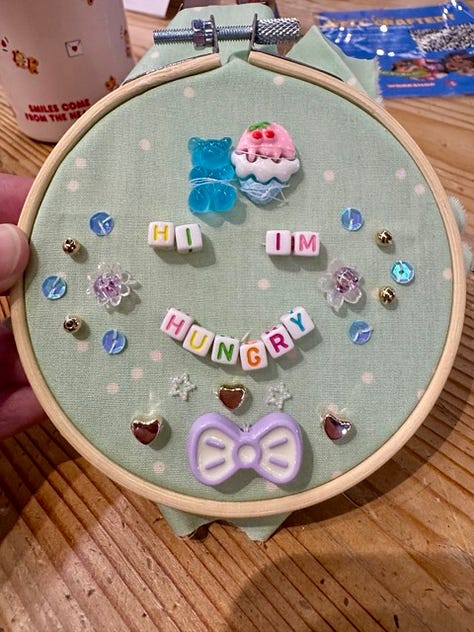 Hoops in different stages of completion
