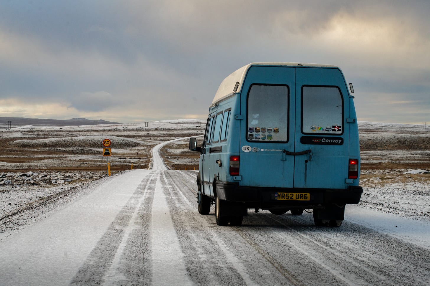 ldv convoy van camper travel iceland winter challenge mechanics female writer travel journal diary westfjords northwest nordics europe aurora fjord fear ice