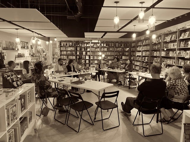 Images from the dinner party at Black Garnet Books