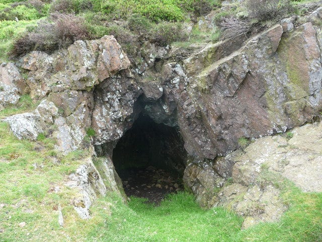 The cave mouth on Caer Caradoc © Jeremy Bolwell :: Geograph Britain and ...