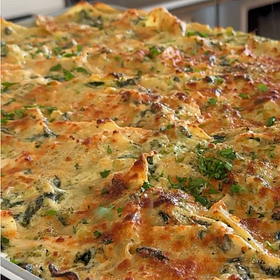 Creamy Chicken and Broccoli Sheet Pan Lasagna Inspired by Giada De Laurentiis