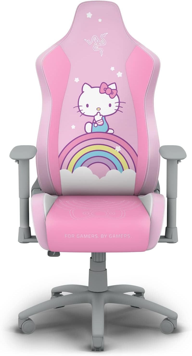 ergonomic, powder-pink, adjustable hello kitty gaming chair (click affiliate link in caption - just for fun - yes, this exists!). ergonomic, powder-pink, adjustable hello kitty gaming chair (click affiliate link in caption - just for fun - yes, this exists!).