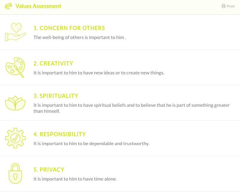 Values Assessment Values Assessment