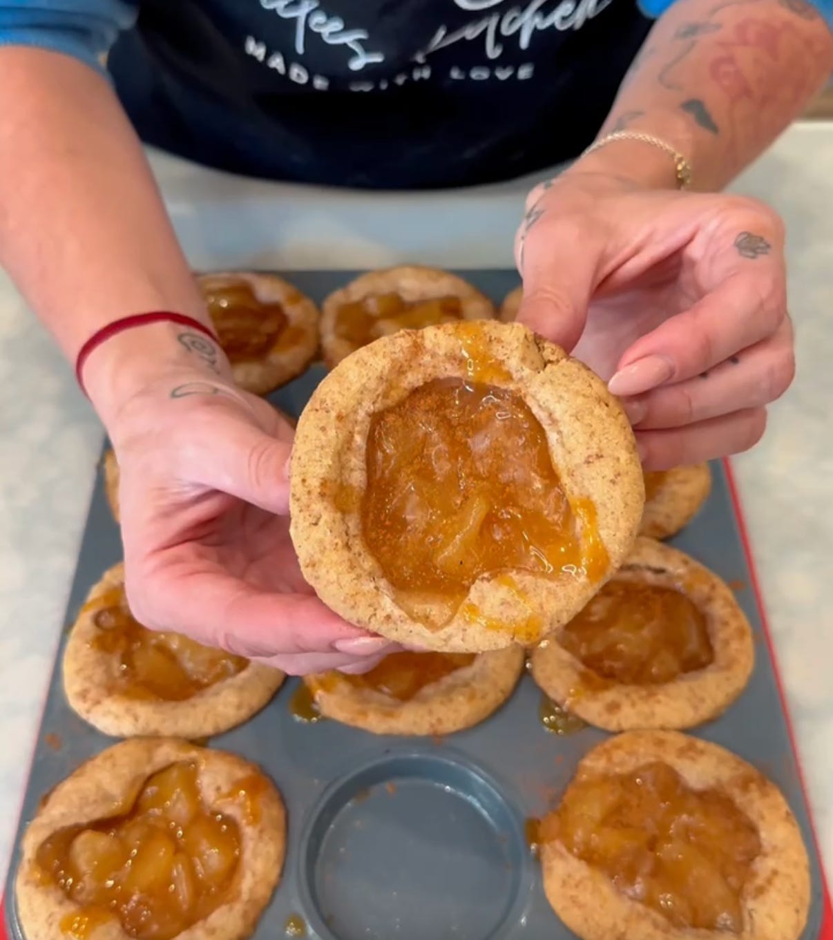 Caramel Apple Snickerdoodle Cookie