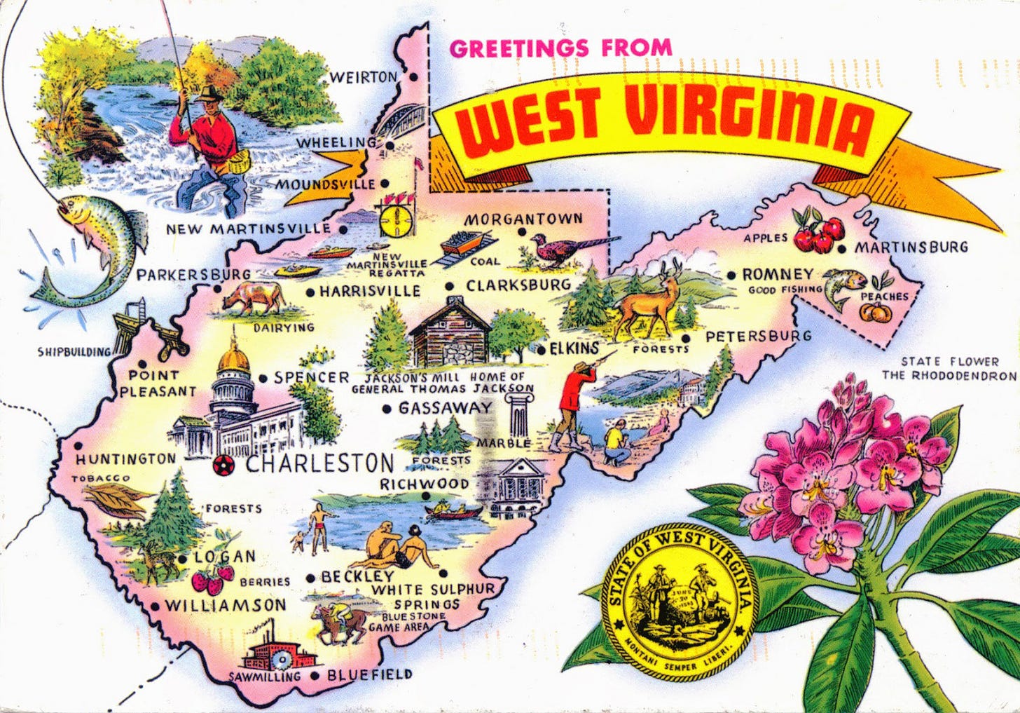 West Virginia State Map With Cities - Map