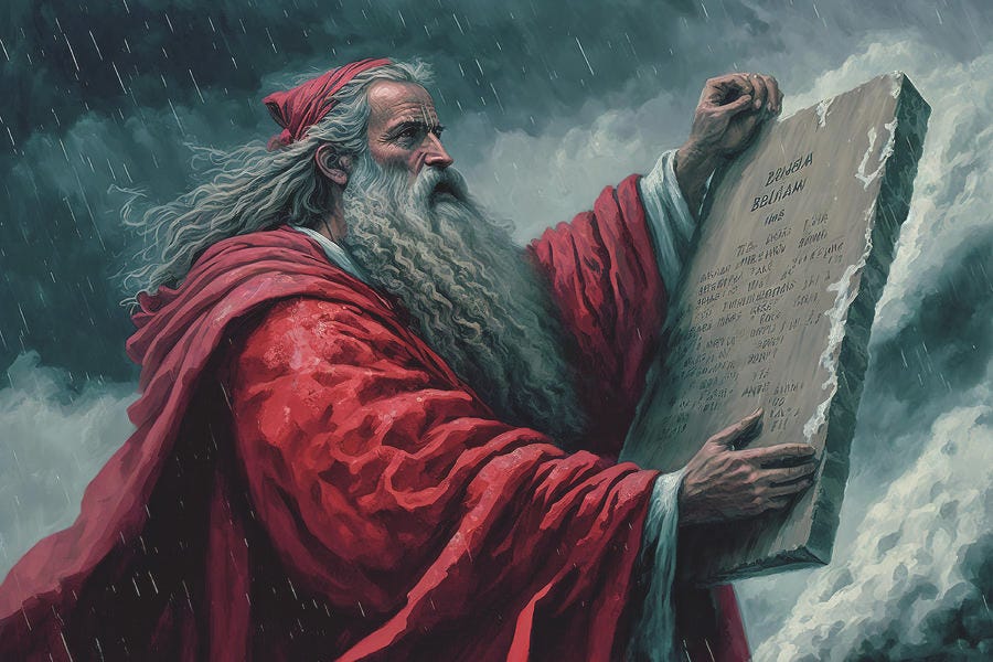 Illustration of Moses with the 10 Commandments Tablet Digital Art by Jim Vallee - Fine Art America