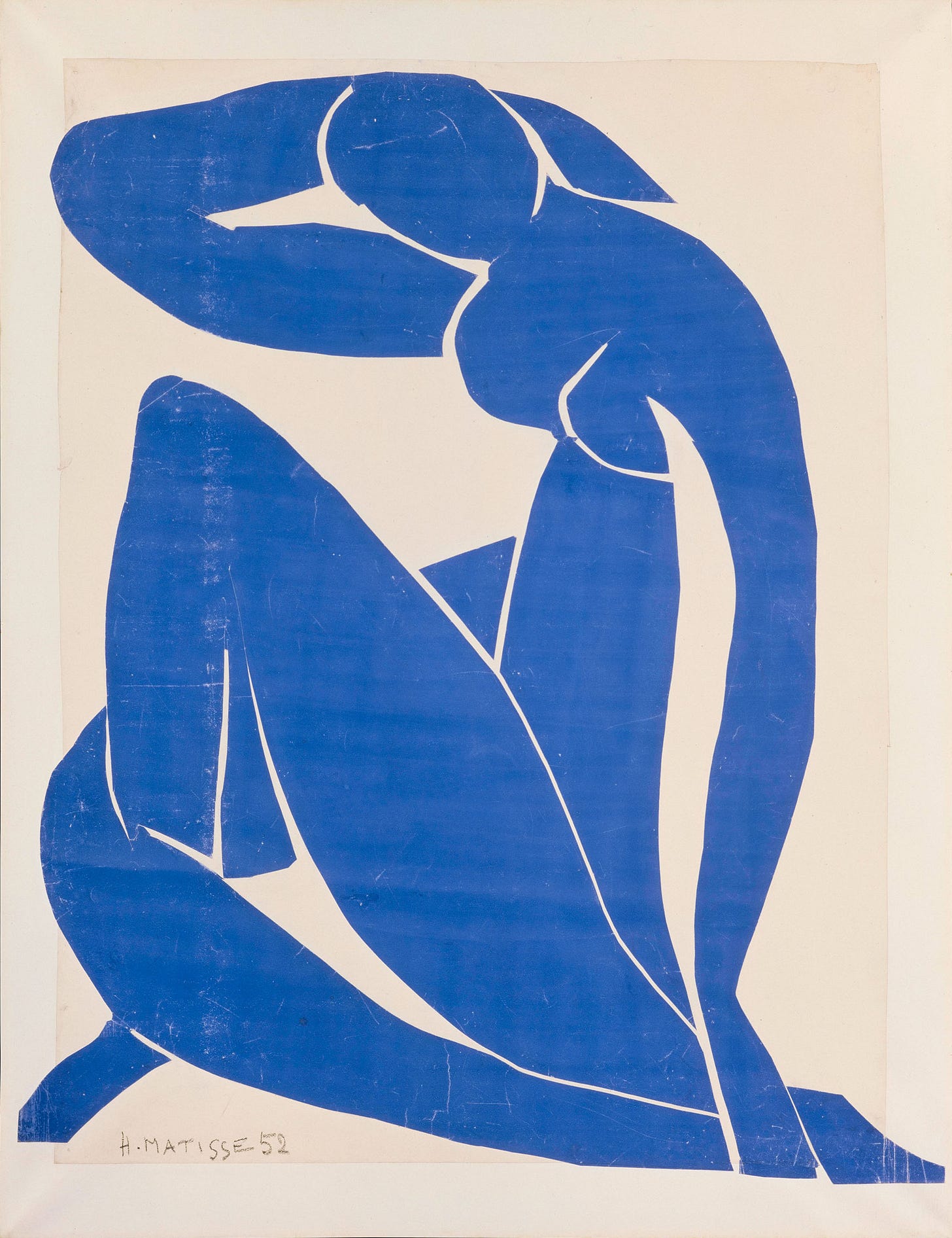 Nu Bleu II d'Henri Matisse (Papiers gouachés, découpés et collés sur papier marouflé sur toile) Nu Bleu II d'Henri Matisse (Papiers gouachés, découpés et collés sur papier marouflé sur toile)