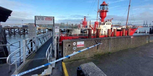 The LV 18 light vessel at The Quay in Harwich