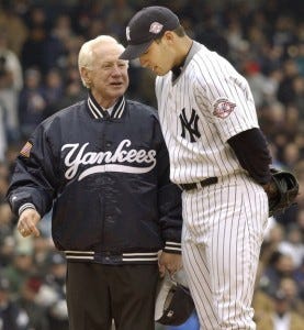 The two greatest lefties in Yankee history on the mound at the old Stadium The two greatest lefties in Yankee history on the mound at the old Stadium