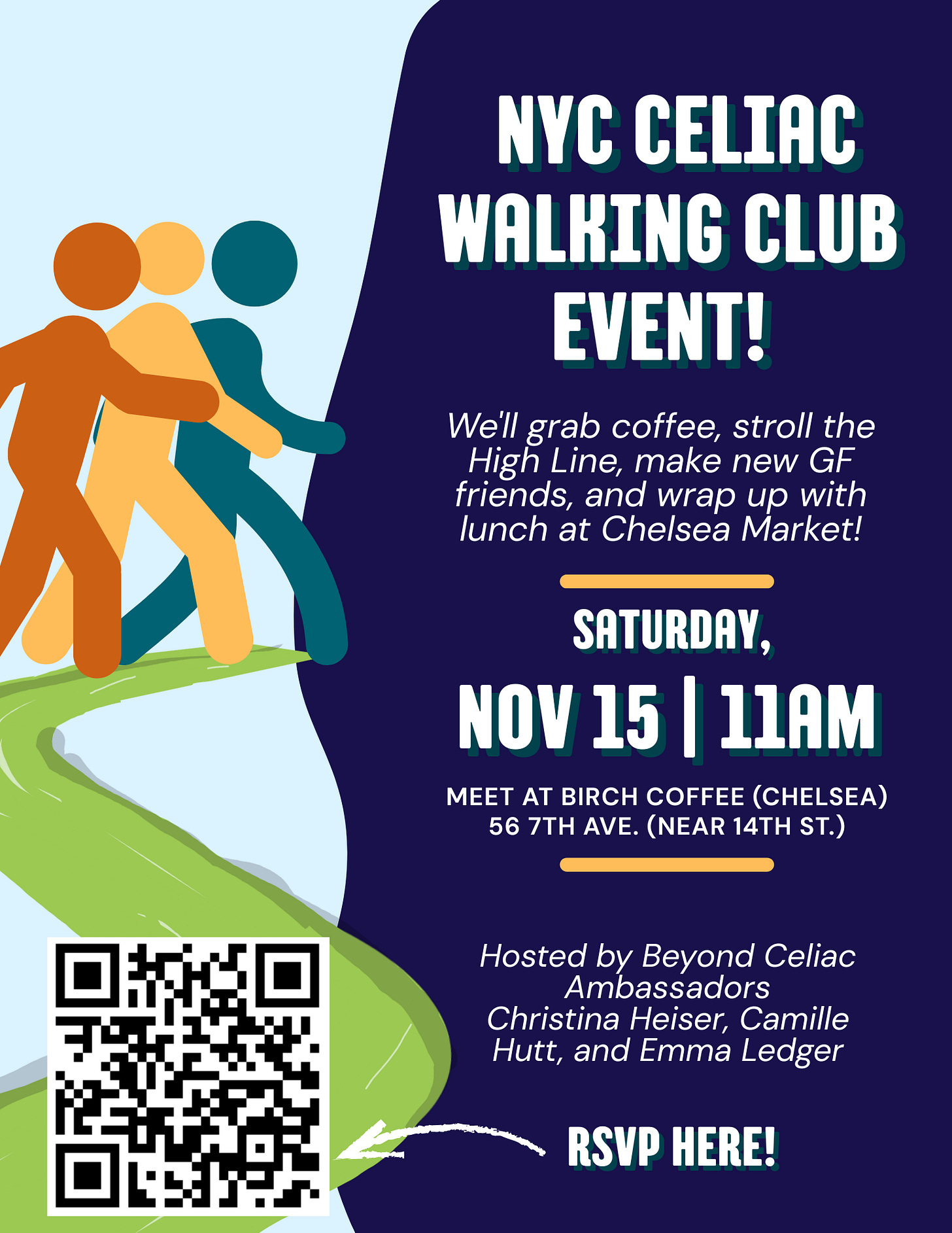 nyc celiac walking club invitation