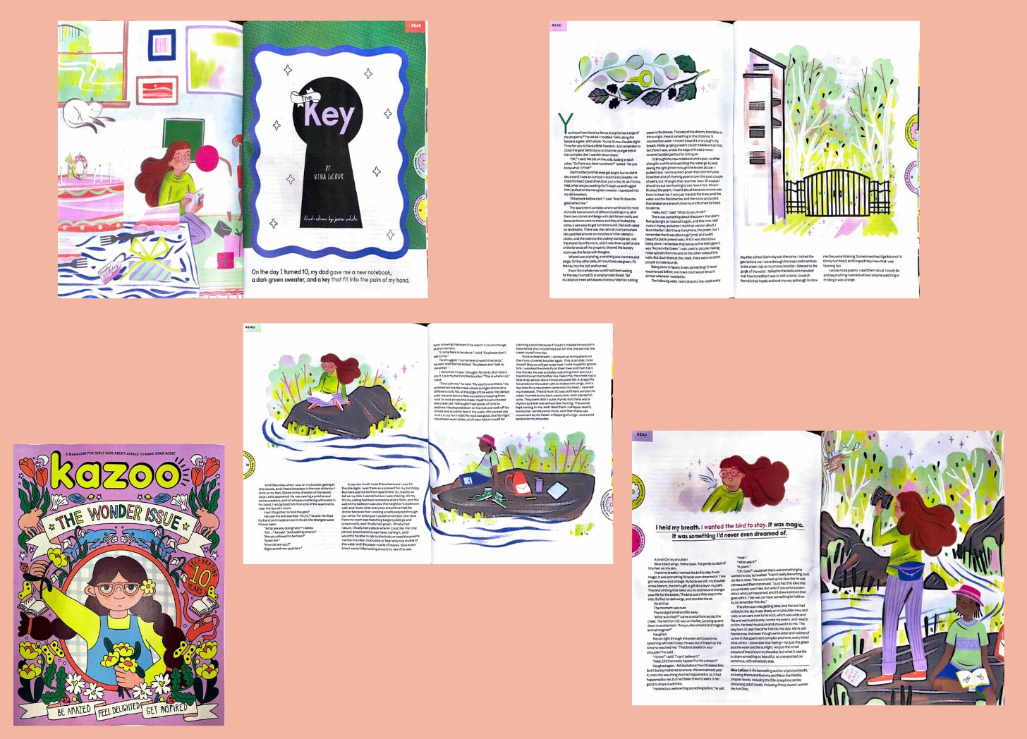 cover and pages from the key story from kazoo