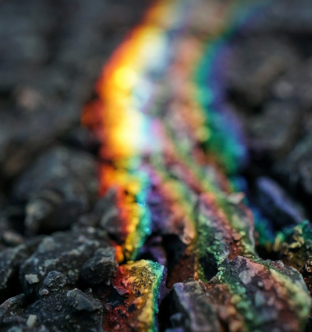 rainbow-colored stone