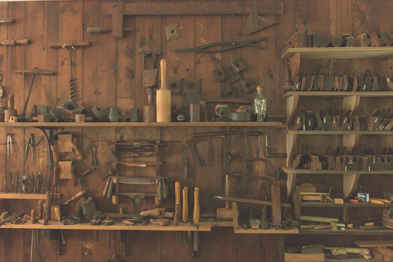 A photo of a carpenter’s tool set A photo of a carpenter’s tool set