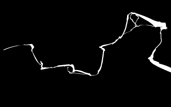 This may contain: a black and white photo of a person on a skateboard in the dark,