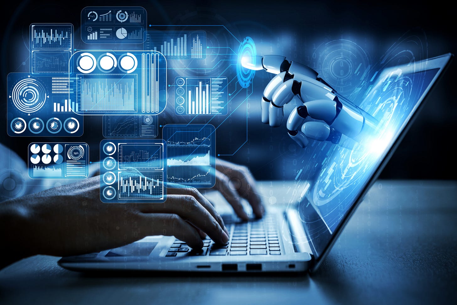 Photo future artificial intelligence robot and cyborg.