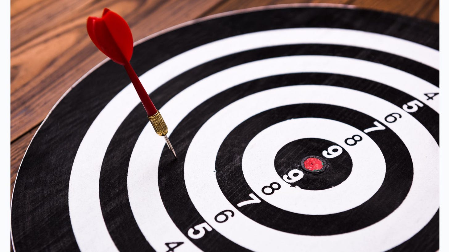 Missed target - representing the concept Over promise - under deliver