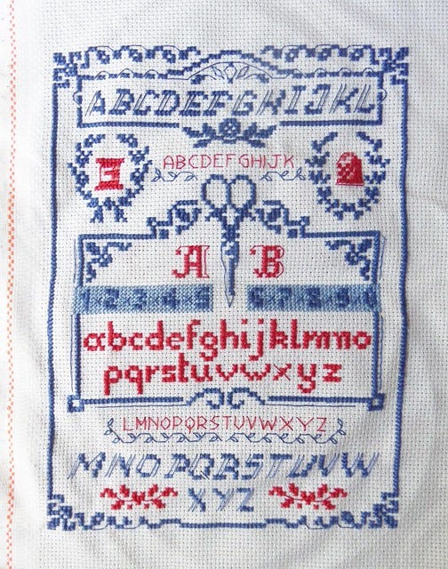 Cross stitch sampler Cross stitch sampler
