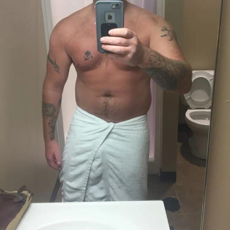 Platner also has an active account on Kik, a popular, private messaging app.  Platner's profile shows a mirror selfie of him shirtless with a towel  wrapped around his waist." Kik's primary users
