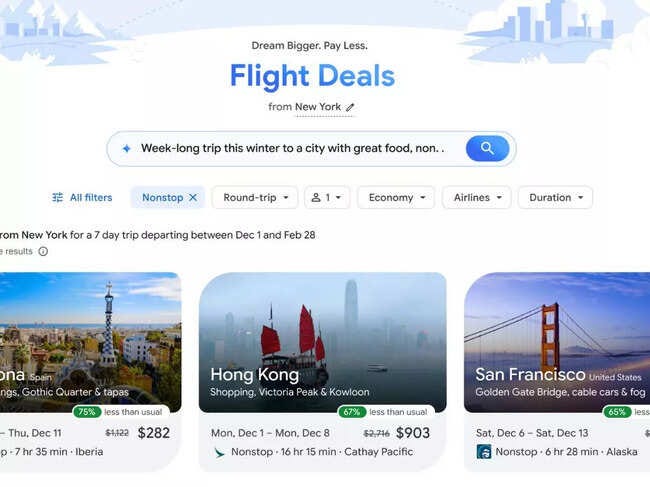 Image for Google Flights launches new AI search tool
