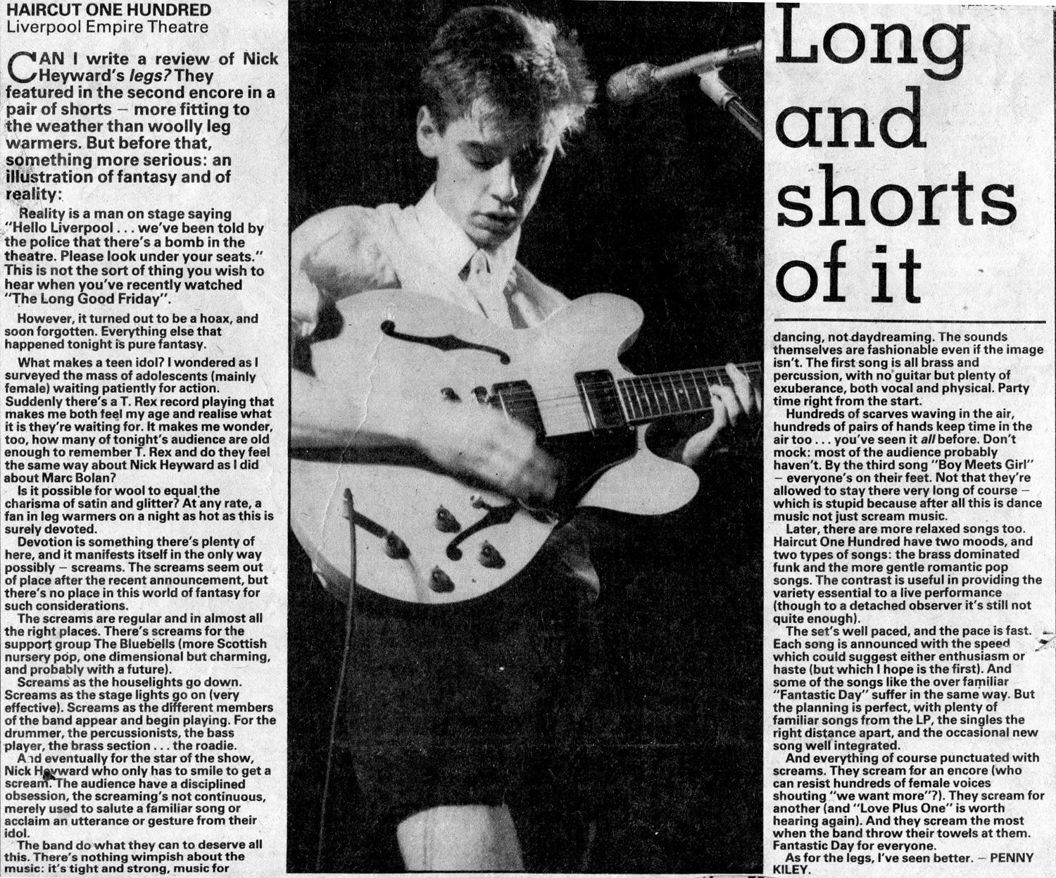 Haircut 100, 1982 - Penny Kiley's music writing