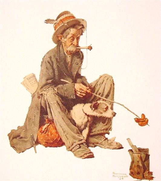 Hobo and Dog, 1924 - Norman Rockwell