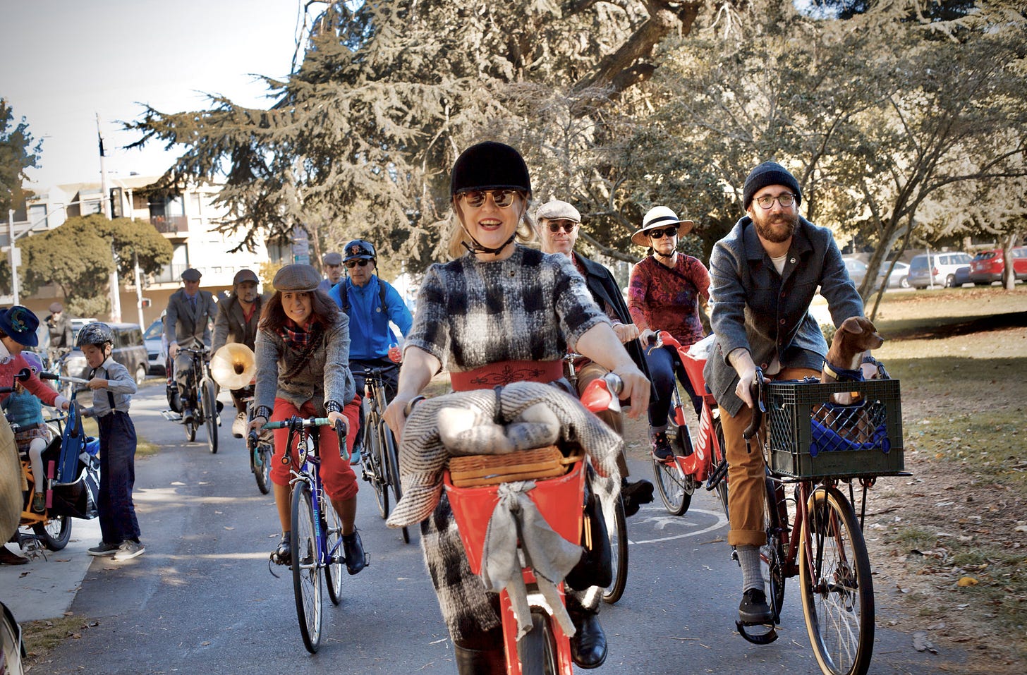 "SF Tweed Ride" Dress Up Bicycle Party in San Francisco