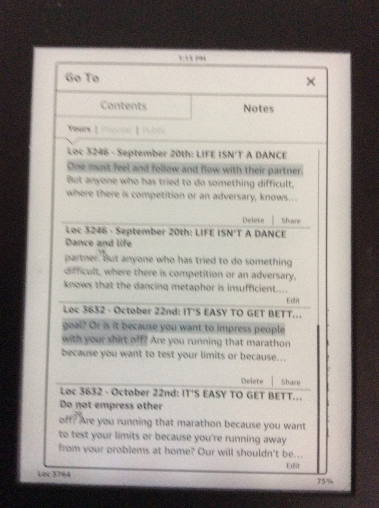 ghi chú máy đọc sách Kindle