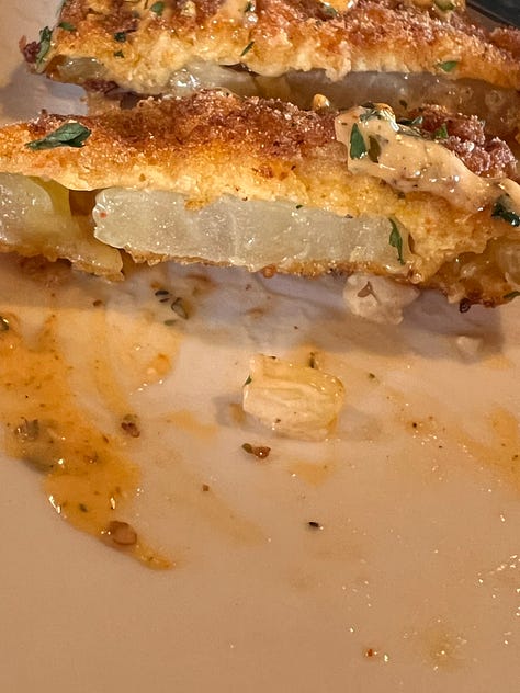pictures of fried green tomatoes with remoulade and maque choux