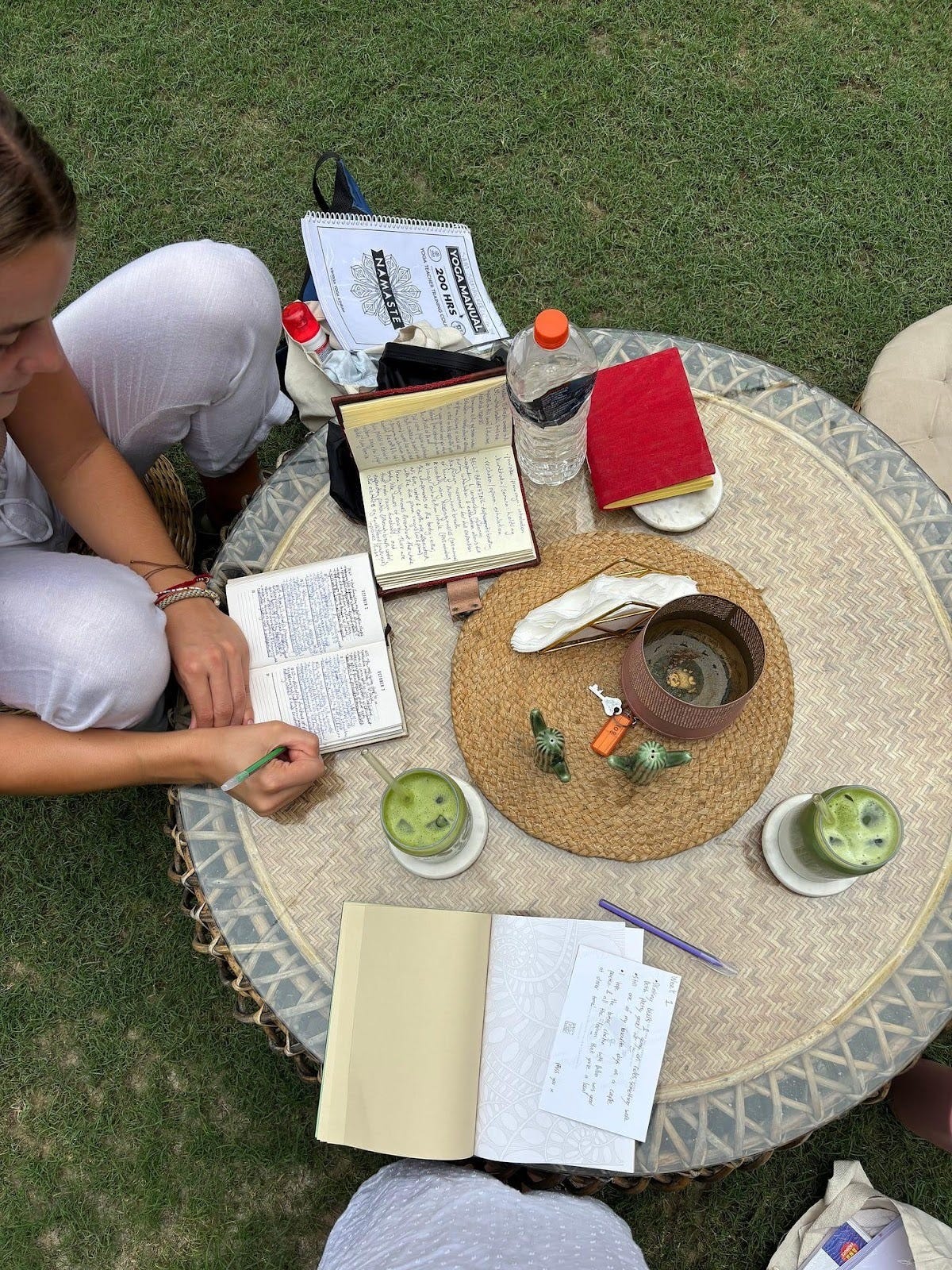 A person sitting at a table with books and a cup of water
Description automatically generated A person sitting at a table with books and a cup of water
Description automatically generated