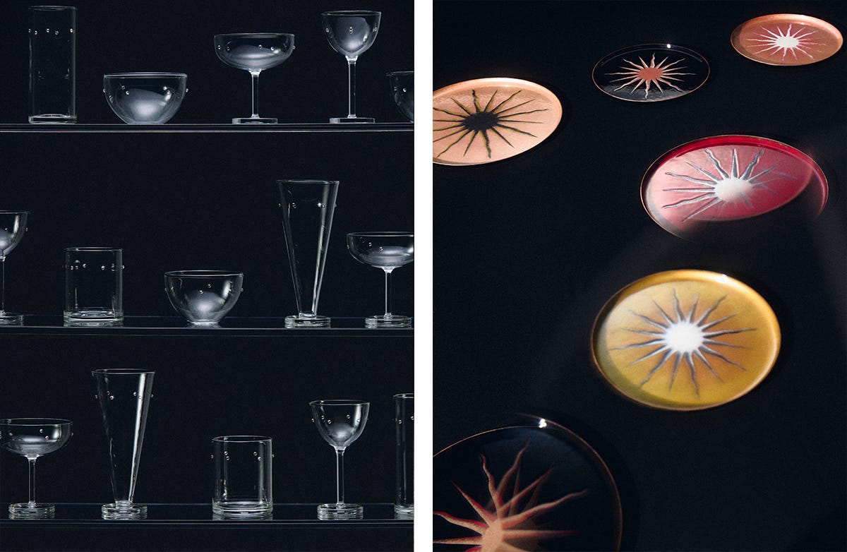 Sophie Lou Jacobsen Glassware and Copper-Enamel Plates Sophie Lou Jacobsen Glassware and Copper-Enamel Plates