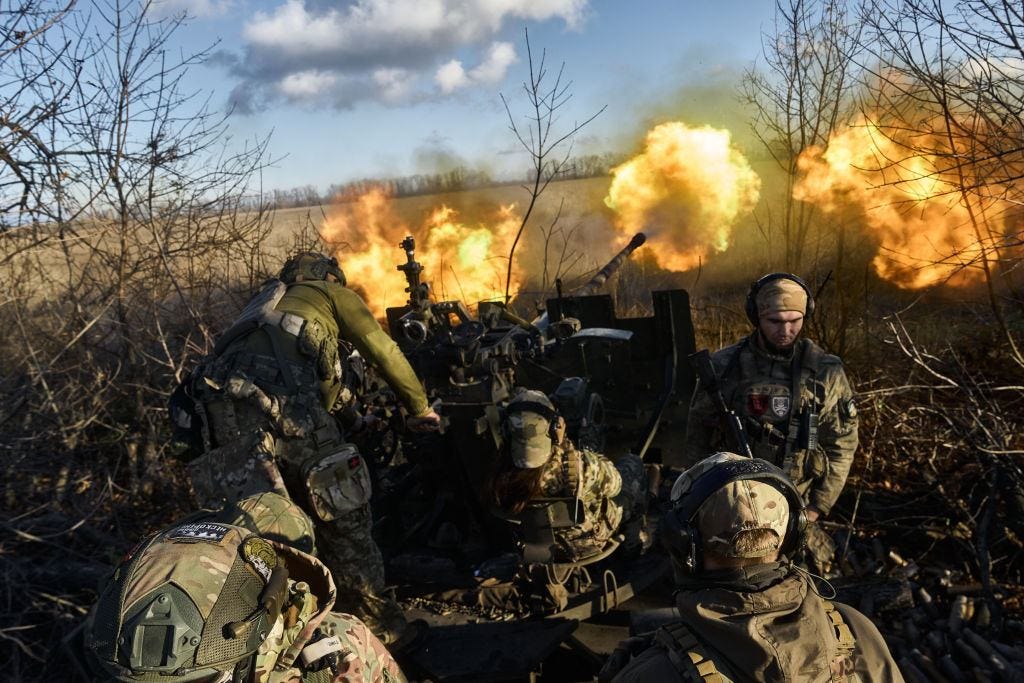 Ukrainian artillery firing