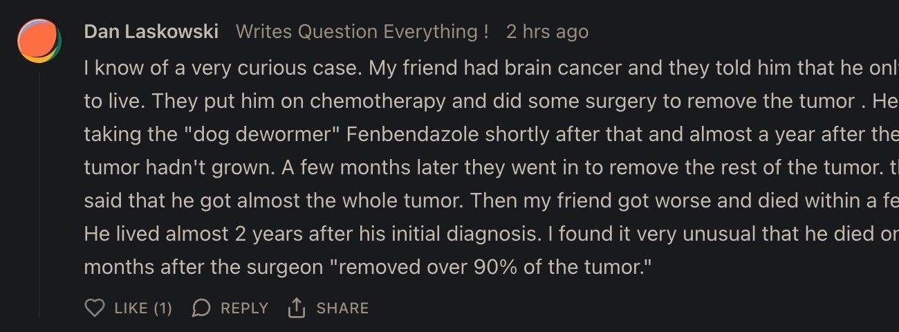 More Subscriber Ivermectin & Fenbendazole Success Stories