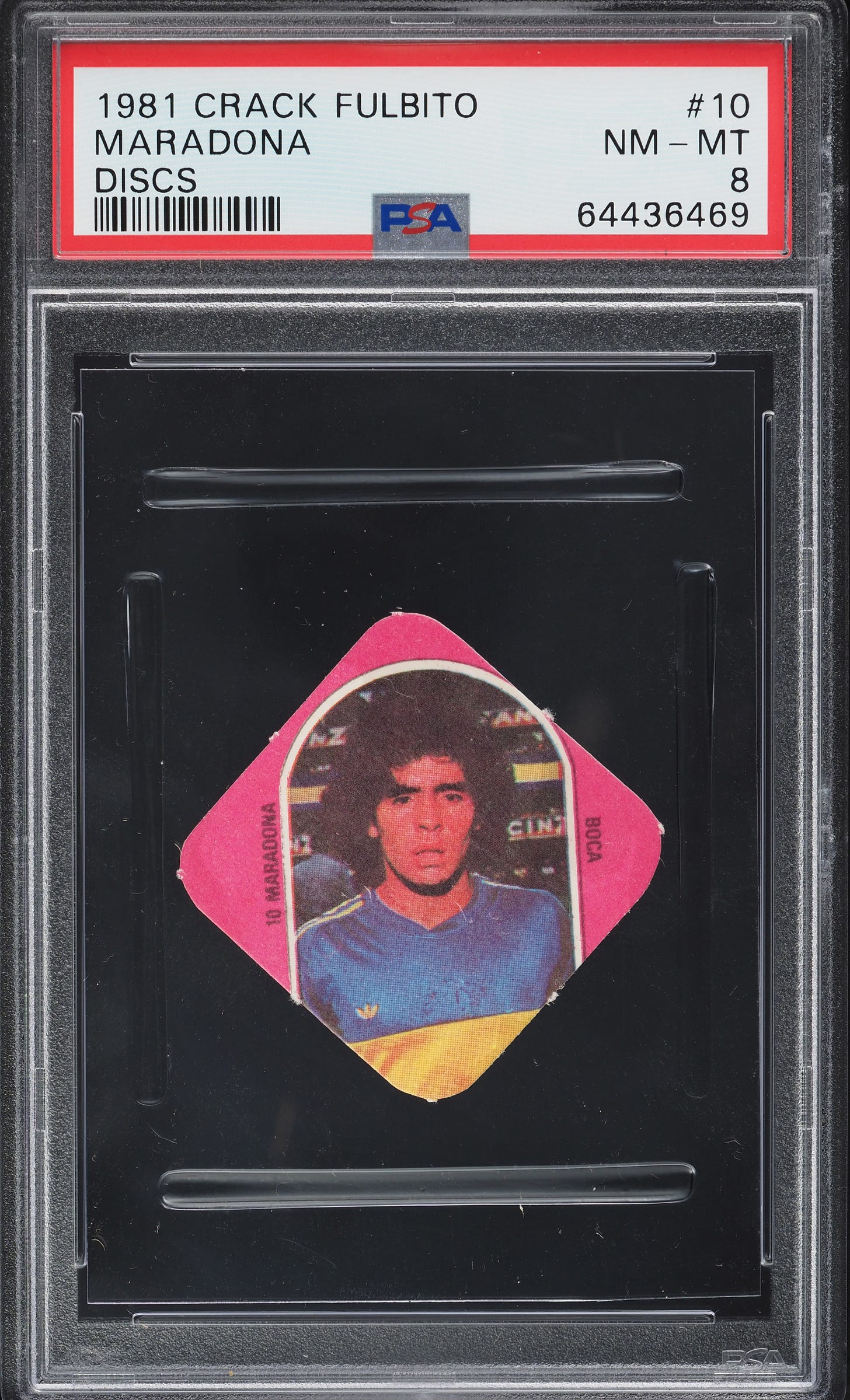 1981 Crack Fulbito Discs Diego Maradona #10 PSA 8 NM-MT - Front