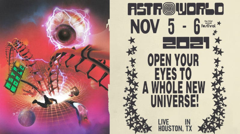 astrorowldpromo e1636307064765 Something Extremely Dark Happened at Travis Scott's Deadly "Astroworld" Festival