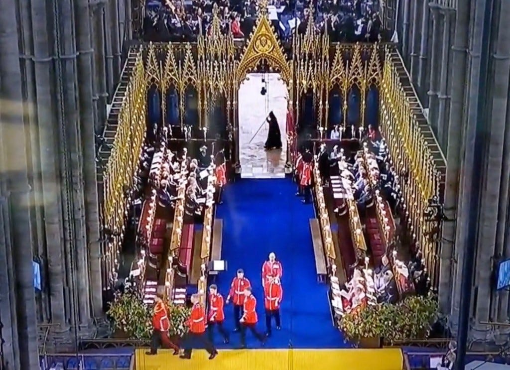 Grim reaper figure in Westminster Abbey 