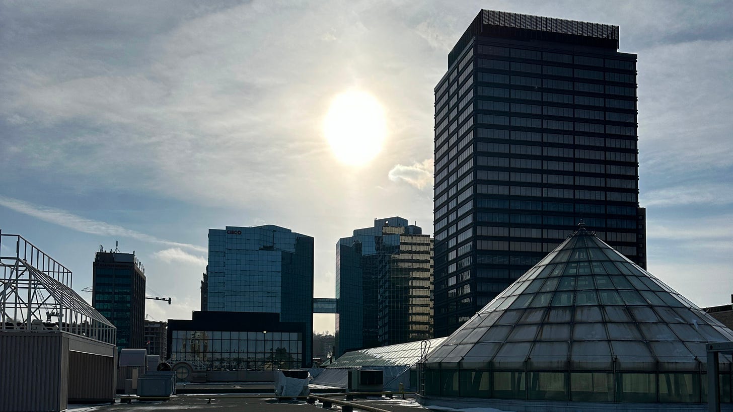 Roof of the now closed Hamilton City Centre showing parts of Hamilton’s downtown building landscape Roof of the now closed Hamilton City Centre showing parts of Hamilton’s downtown building landscape