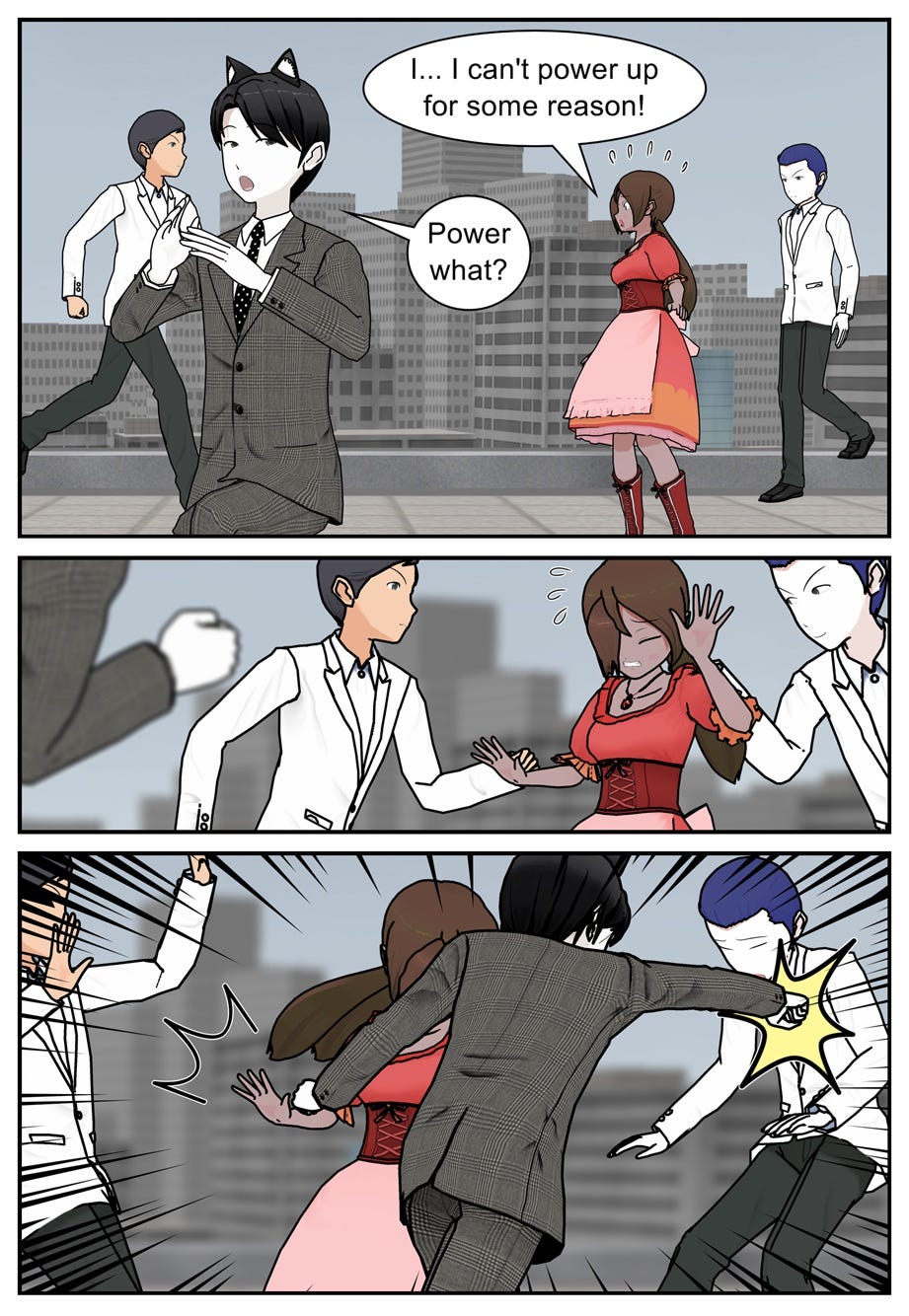 I... I can't power up for some reason! Power what?