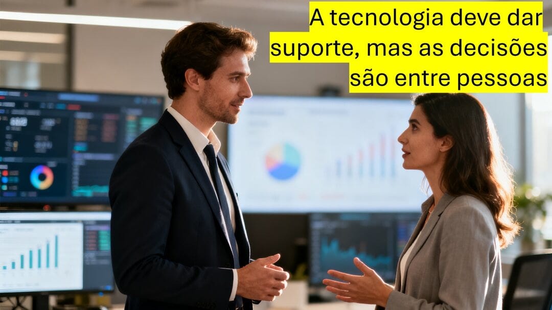 imagem de um vendedor conversando com uma cliente. Estão em um ambiente corporativo imagem de um vendedor conversando com uma cliente. Estão em um ambiente corporativo