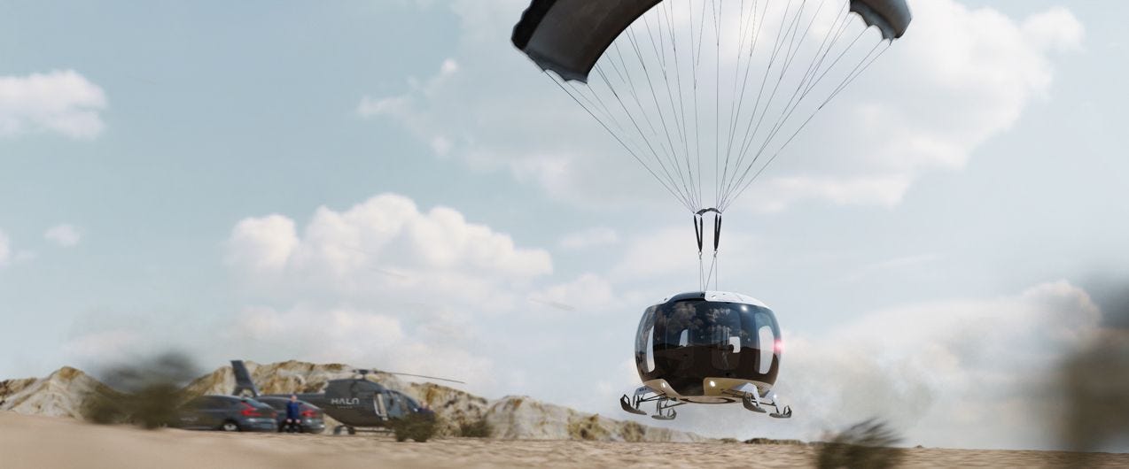 Depiction of a future landing of the HALO Space capsule (Source: Halo Space)