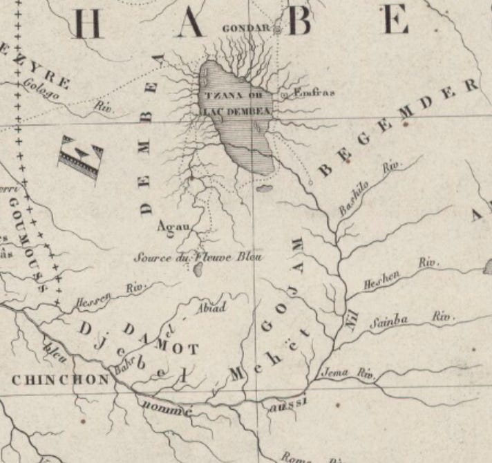 Map of Gojjam Country Ethiopia Abyssinia