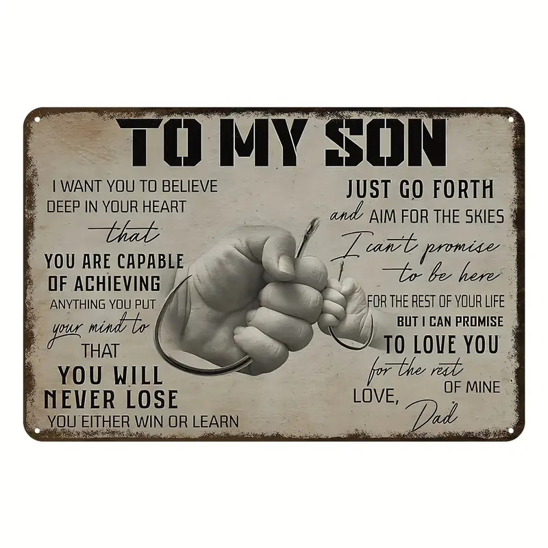 1pc vintage fishing metal sign for son perfect wall decor for home bar garage cave 8x12 inches 0