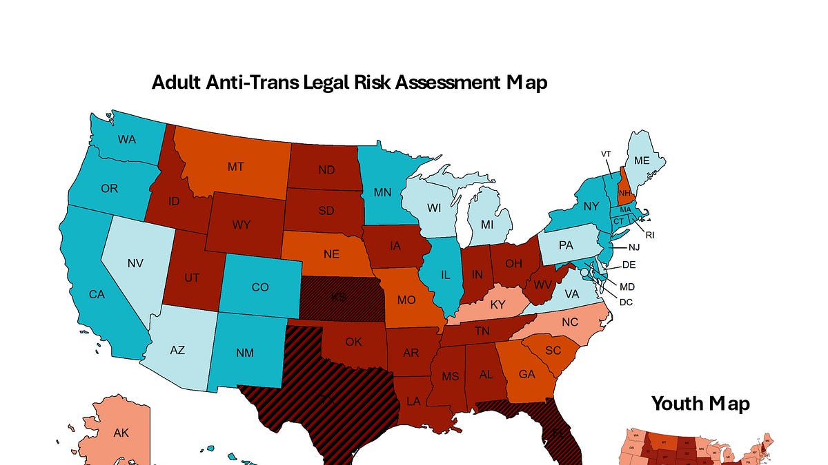 Anti-Trans National Legal Risk Assessment Map: Feb 2026