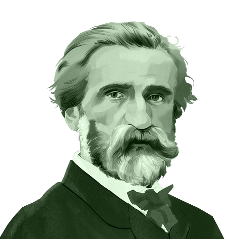 L-R: Verdi, Beethoven, Tchaikovsky, Stravinsky, Dvorak