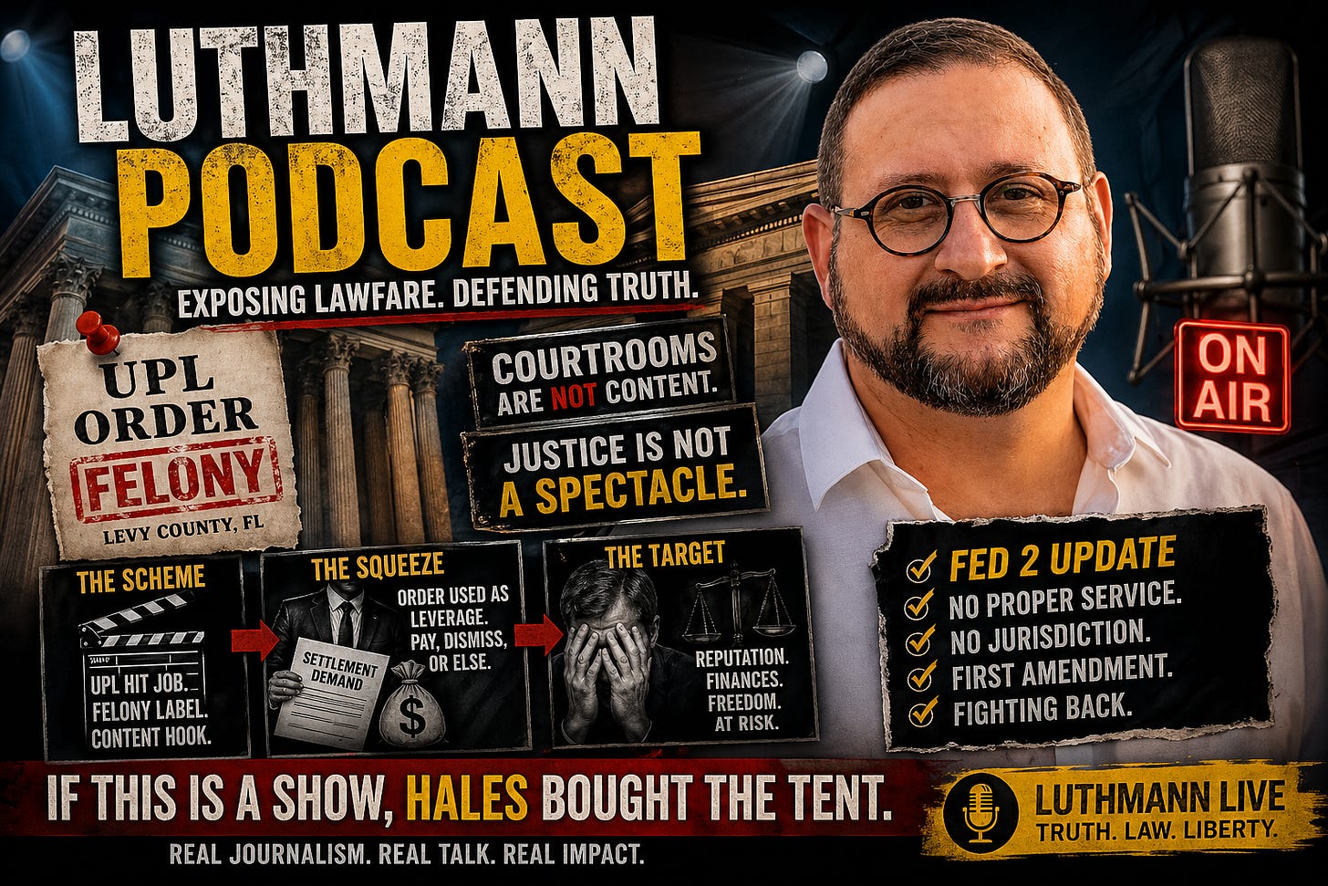 Courtroom or Studio? A Florida “felony” UPL order sparks claims of content farming and First Amendment violations in a growing federal battle