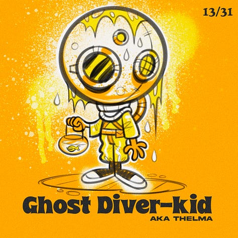 Spooky Kiddos are my custom character creations. They're kids dressed up in they're spookiest costumes. I drew one everyday for the entire month of October.