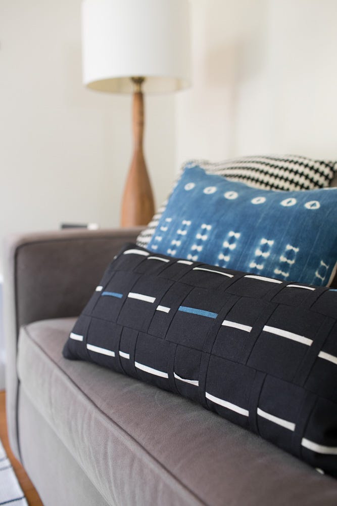 Black + Blue Pathway Pillow - Noodlehead
