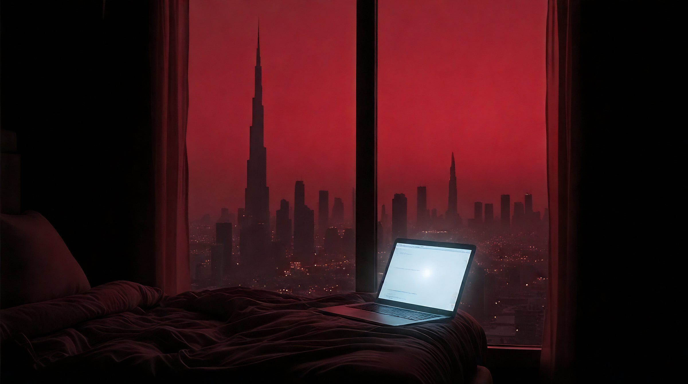 Room 1412. King bed. Blackout curtains. A targeting system on the desk