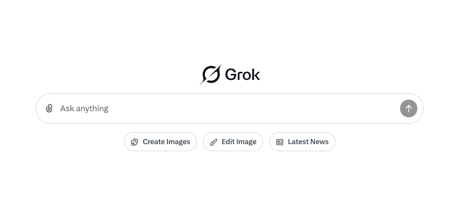 Grok search bar saying "Ask anything"